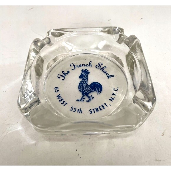 Vintage Glass Ashtray The French Shack 65 W 55th Street NY New York - Picture 2 of 4